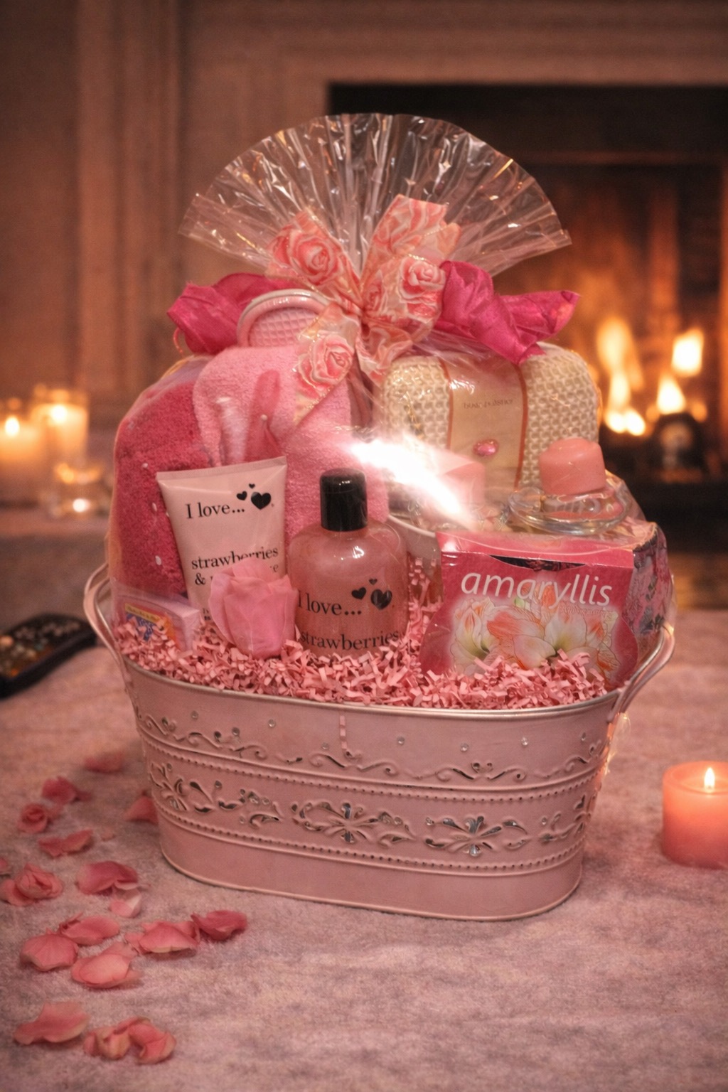 Blush Romance Spa Gift Basket