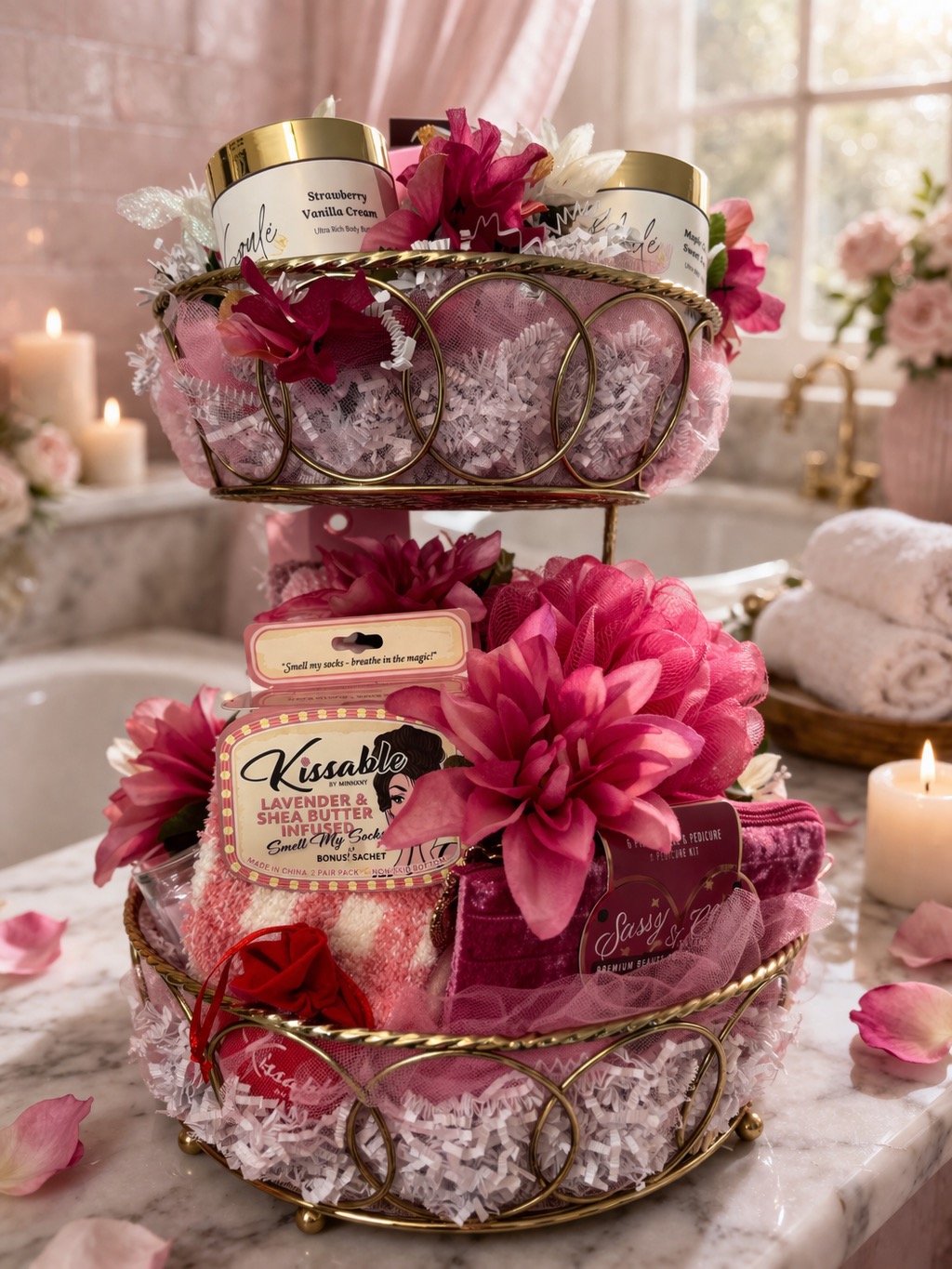 Pink "Pamper Me" Luxury Gift Basket