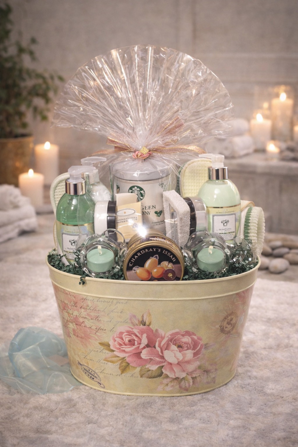 Sage Flower Spa Gift Basket